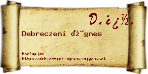 Debreczeni Ágnes névjegykártya