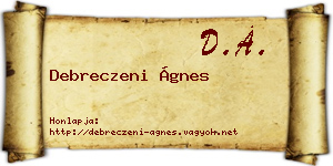Debreczeni Ágnes névjegykártya